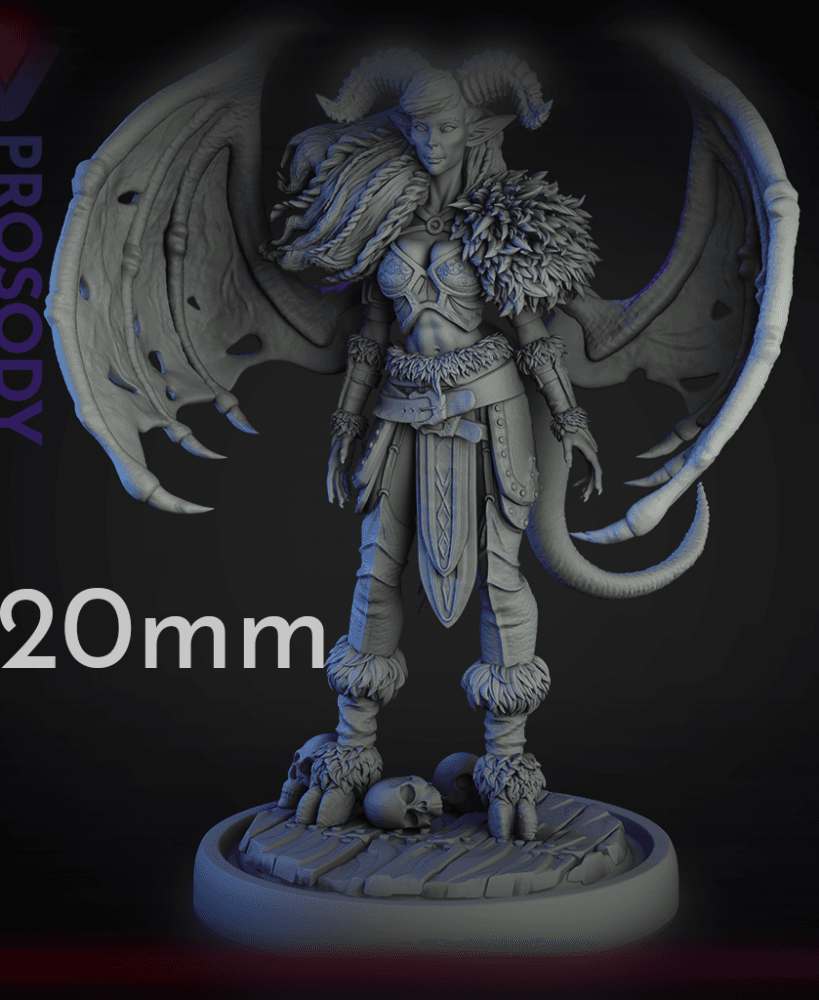 Teyre - Demon Barbarian - 120mm 3d model