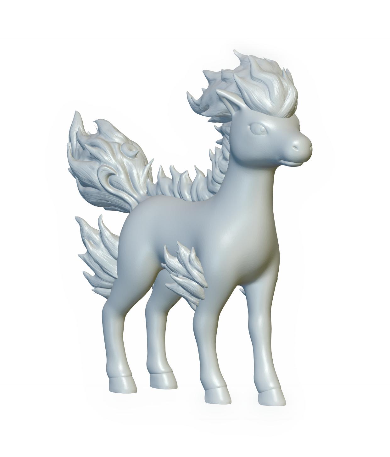 Pokemon Ponyta #77 - Optimized for 3D Printing 3d model