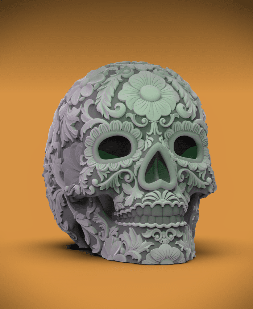 Día de Los Muertos Flower Skull #2 3d model