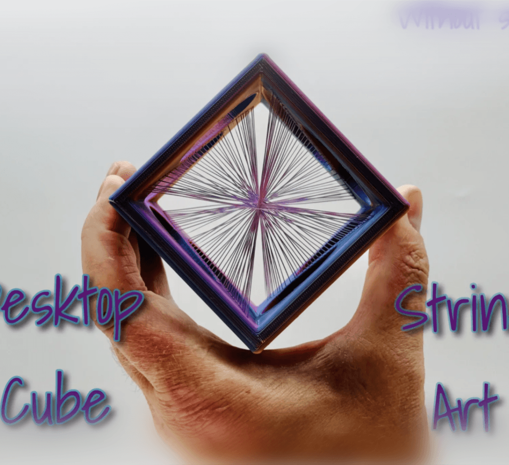 Desktop Cube String Art (without stand) 3d model