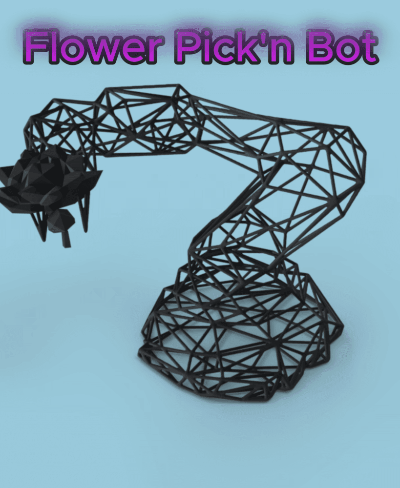 Flower pickn robot - resin print - pre-supported 3d model