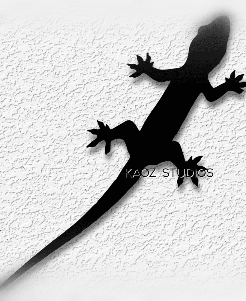 lizard silohuette wall art reptile decor 3d model