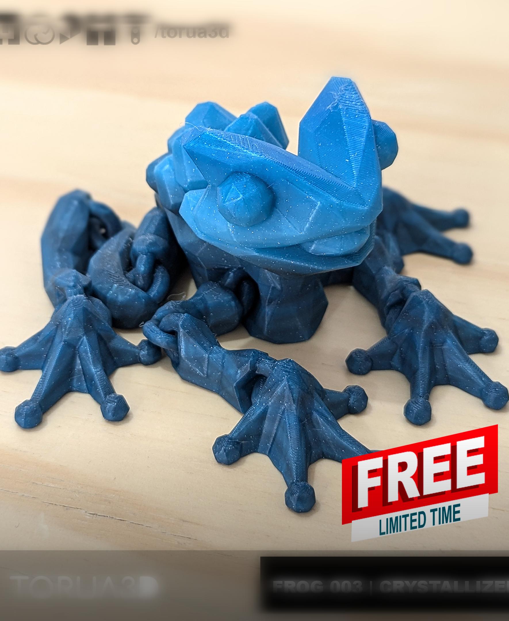 Articulated Frog 003 - Crystallized V2 - Print in place - No supports - Free - STL 3d model