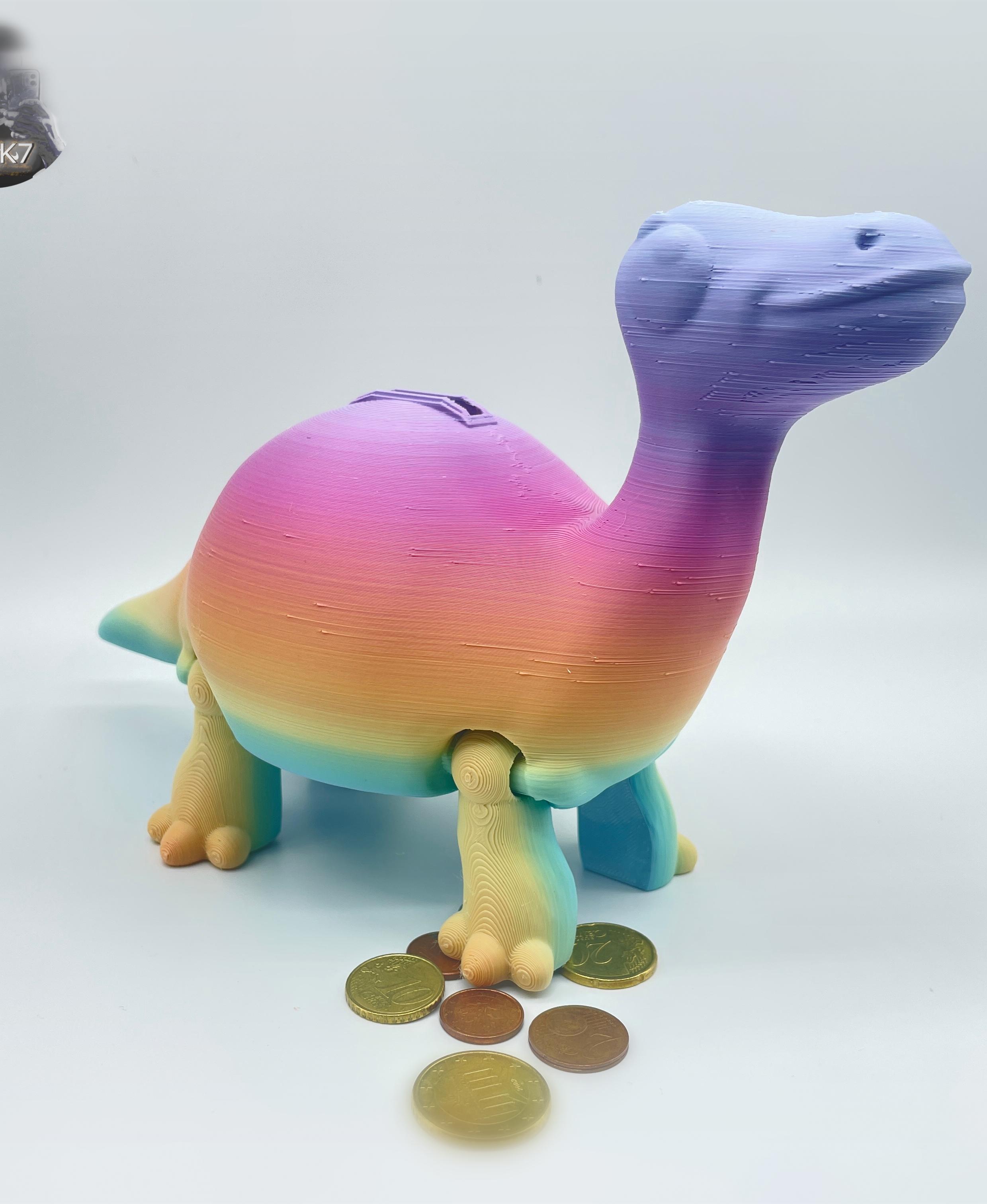 Brachiosaurus PiggyBank - Dinosaur - Money storage - Articulated - No Supports 3d model