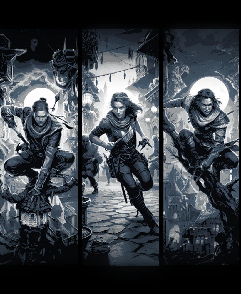 The Fantasy Thief - Silent stalker from above and below - Set of Bookmarks 3d model