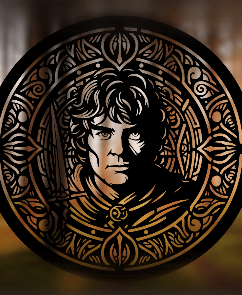 Samwise Mandala Art – 2D Geometric Wall Art (Stained Glass Style) 3d model