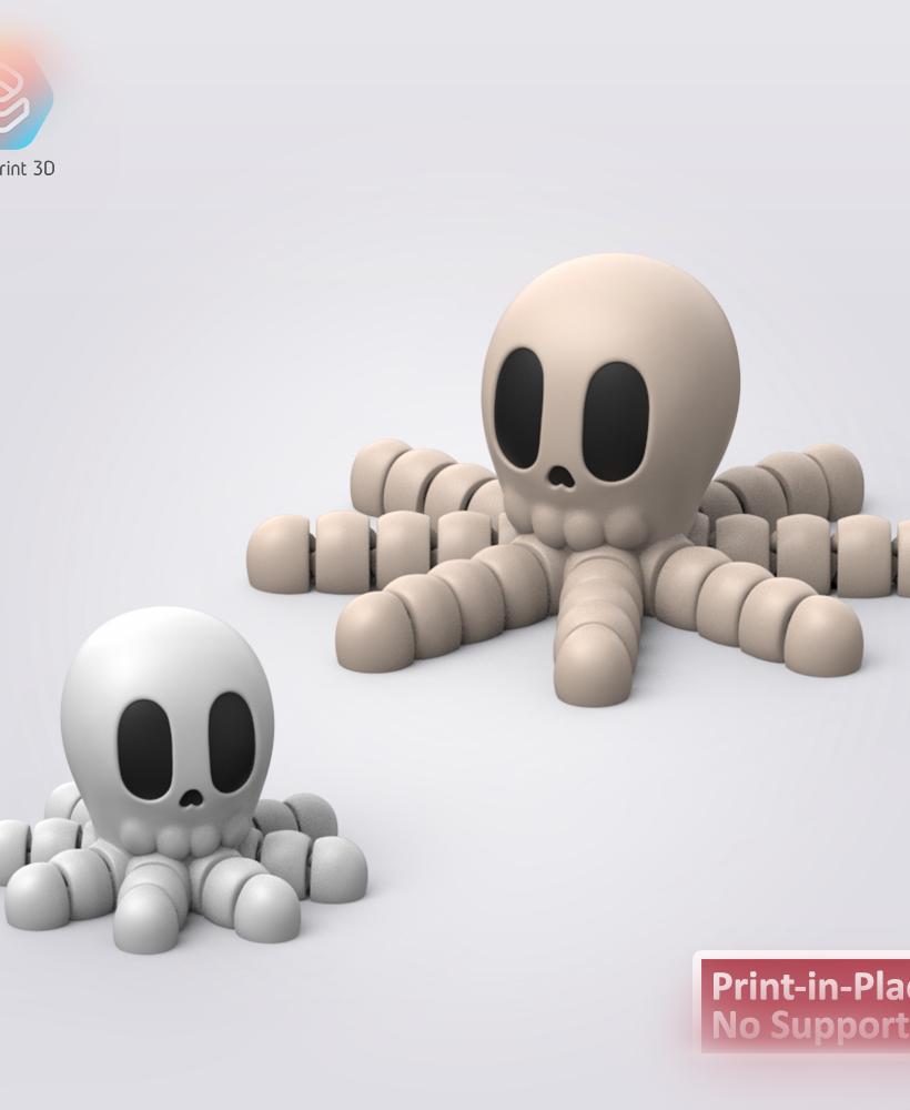 Halloween Flexi Skull Octopus 3d model