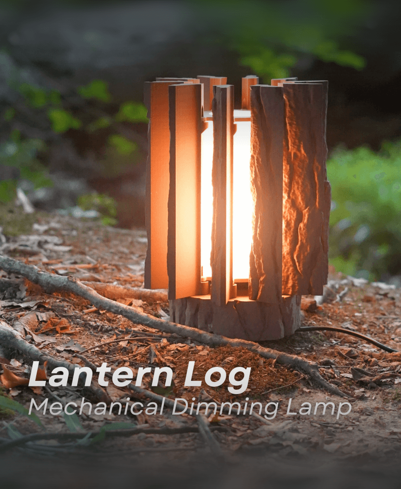 Lantern log - Mechanically Dimming Lamp with Real Log Texture 3d model