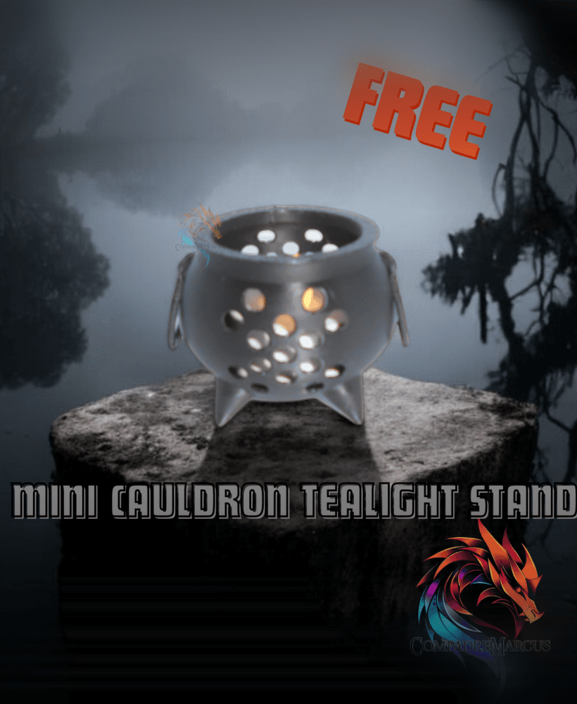 Mini Cauldron Tealight Holder / Print in place / 3mf included 3d model