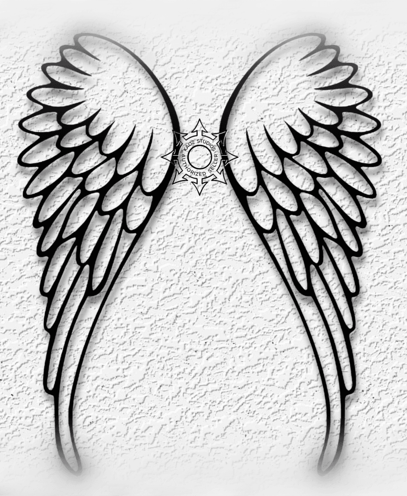 angel wings wall art heavenly decor 3d model