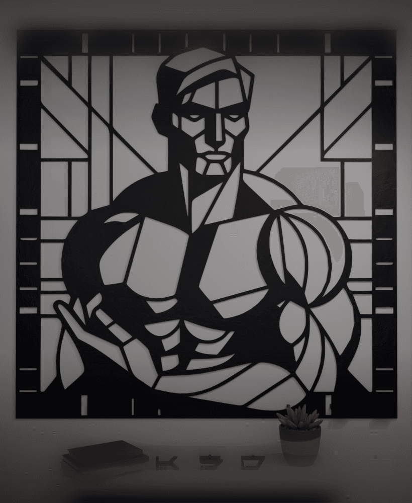 Hulk Tribute with Greek Influence - Geometric Wall Art in Stained Glass Style 3d model