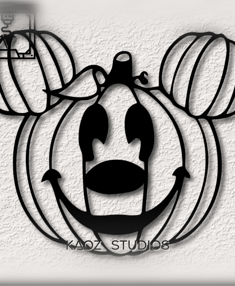 mickey mouse pumpkin wall art jack o lantern wall decor disneyland fan art 3d model