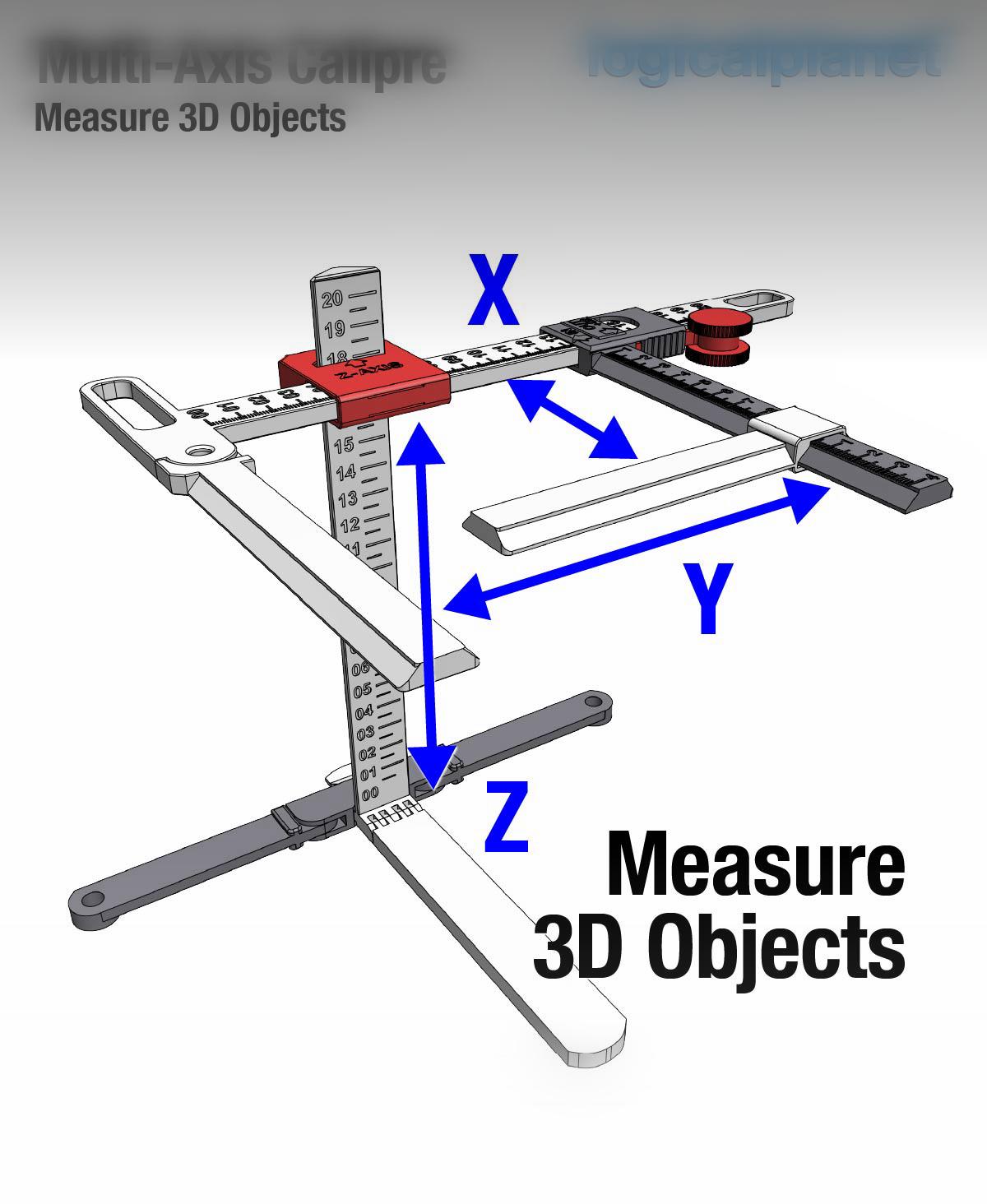 Multi Axis Caliper (MAC) (aka "3D caliper") 3d model