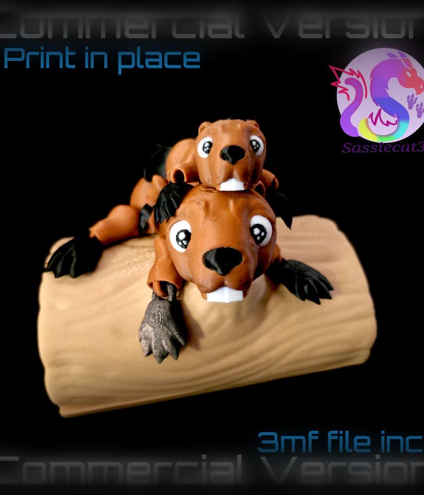 Beaver Flexi with Log *Commercial Version* 3d model