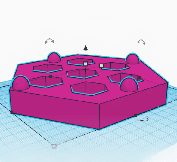 Hexagon Dice Box with variety of lids 3d model