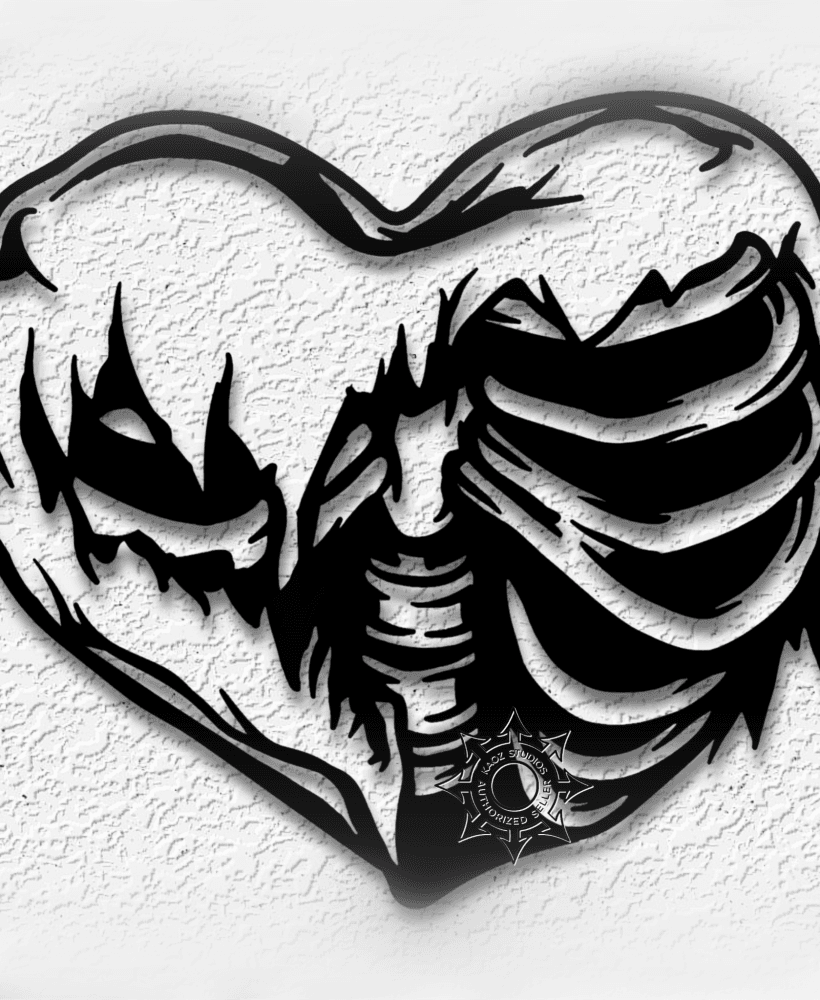 Skeleton wall art heart decor Halloween Zombie  3d model