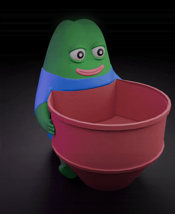 Pepe the Frog - 3D Printable peepo Planter Holder - Meme Plant Buddy 3d model