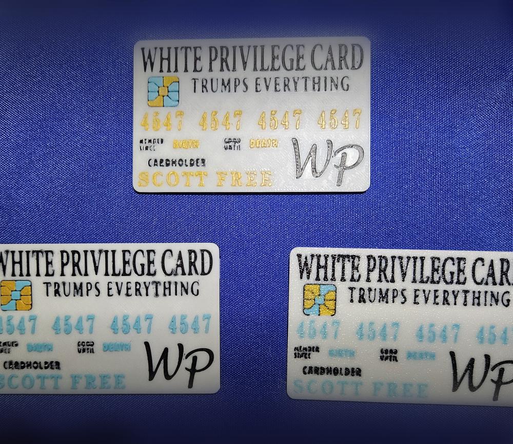 White Privilege Card Trumps Everything Satire Card 3d model