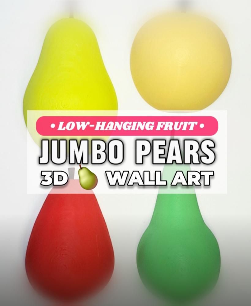 Jumbo Pear-Themed Decorative Pop-Out 3D Wall Art Set :: The 'Low-Hanging Fruit' Collection 3d model