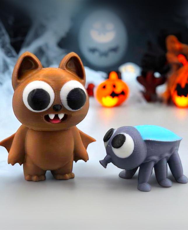 Chatty Bat and Buzz Fly Chibi Halloween Minis 3d model