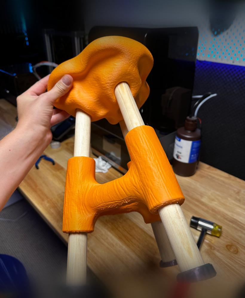 3D Printable Stool Chair with 28mm circular wood 3d model