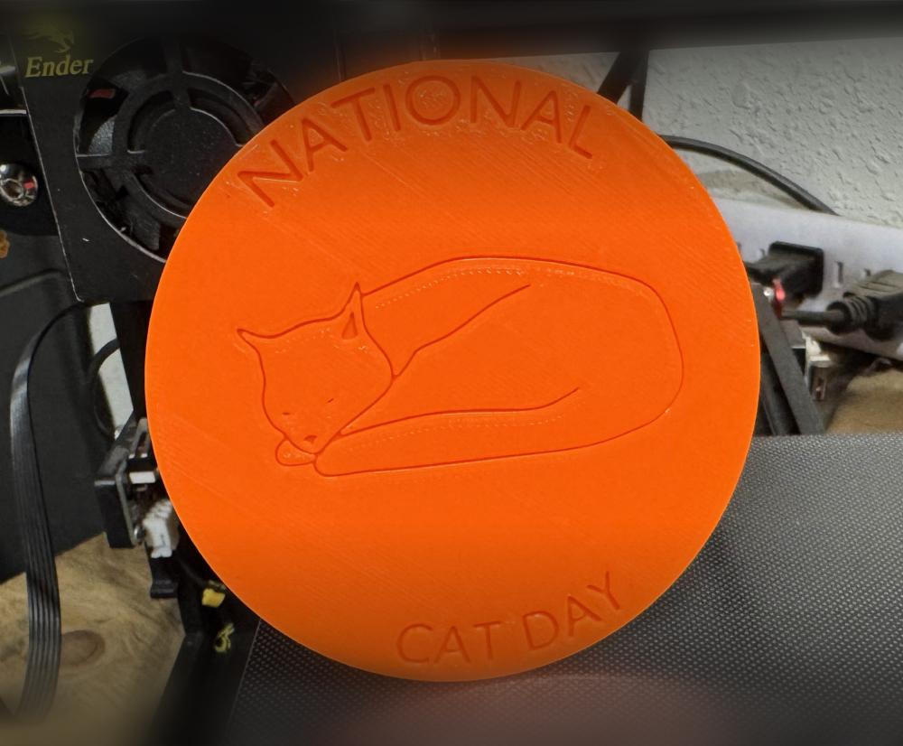 National Cat Day Coaster 3d model