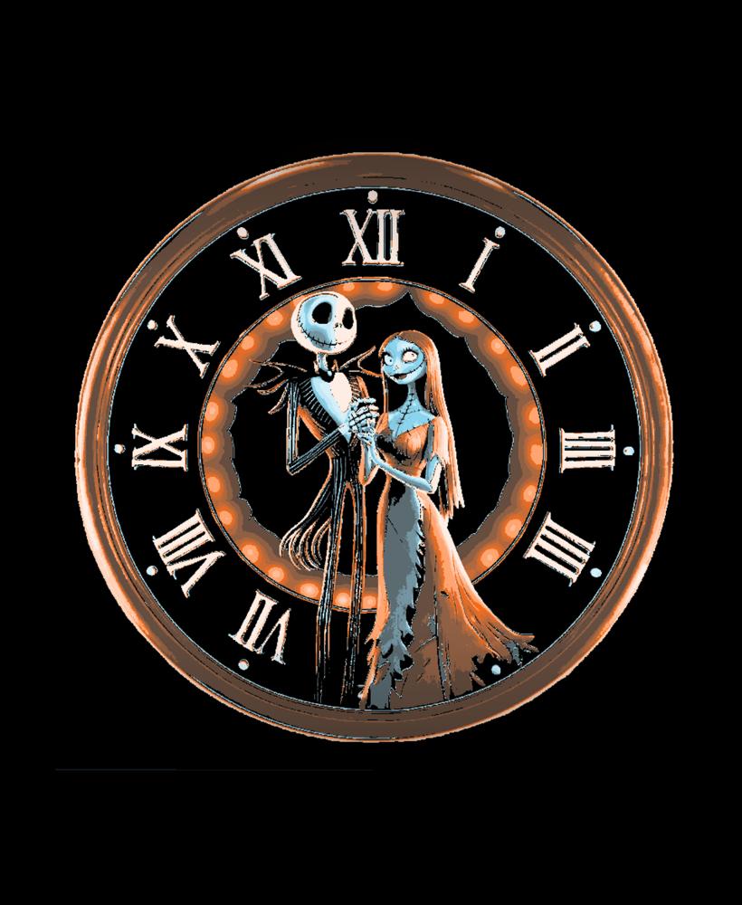 Celebration of Halloween - Jack and Sally Dressed for the festivities - Clockface 3d model