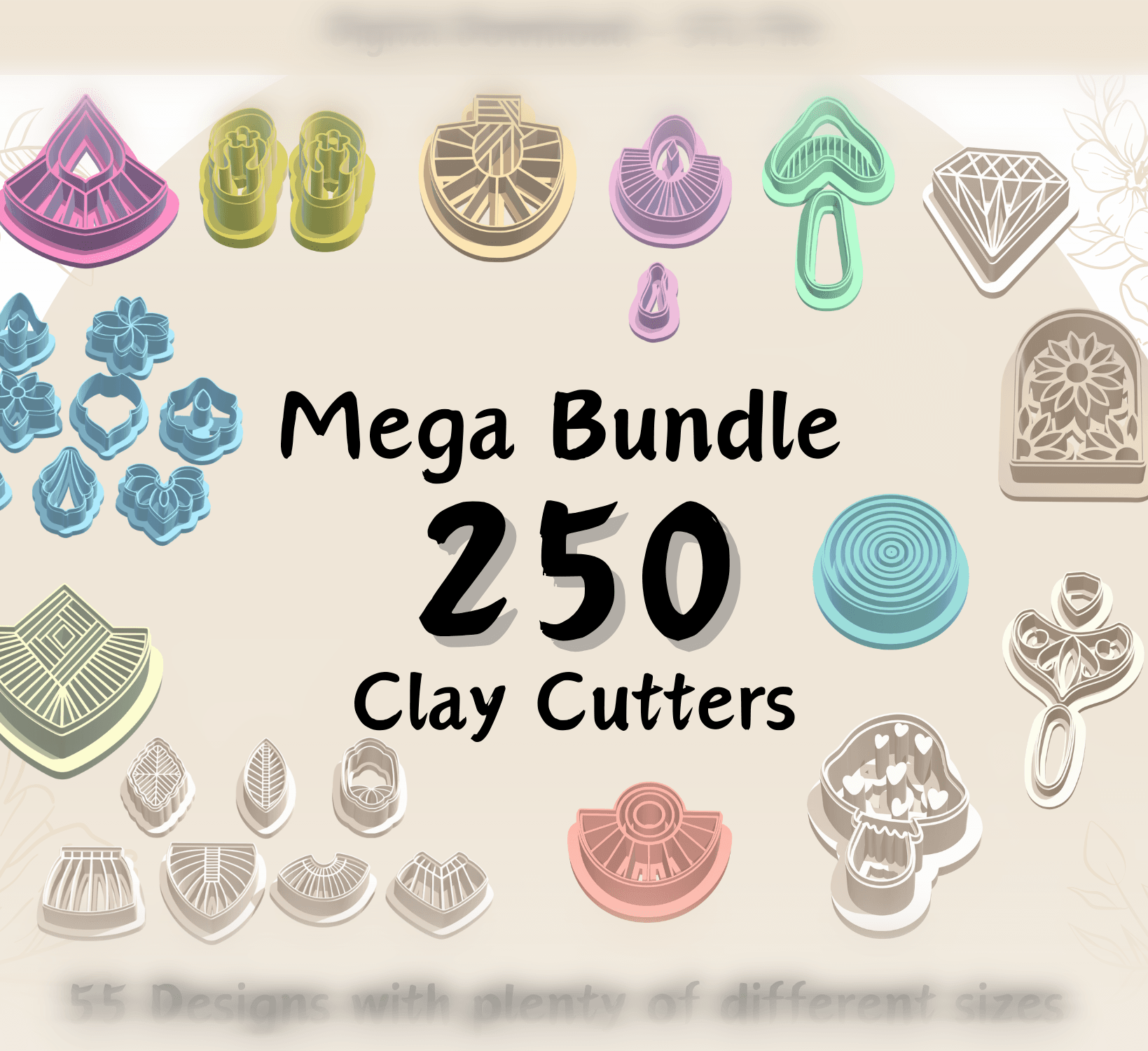 250 Mega Bundle Clay Cutter for Polymer Clay | Digital STL File | Clay Tools 3d model