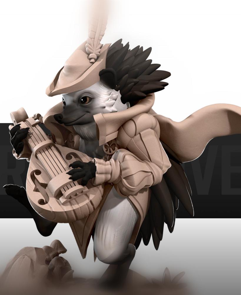 Hedgehogfolk Bard 3d model