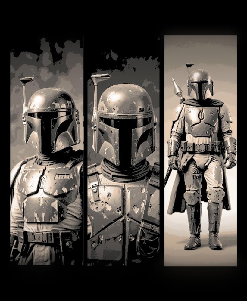 Fan Art of Star Wars Character Bounty Hunter Boba Fett - Set of 3 Bookmarks 3d model