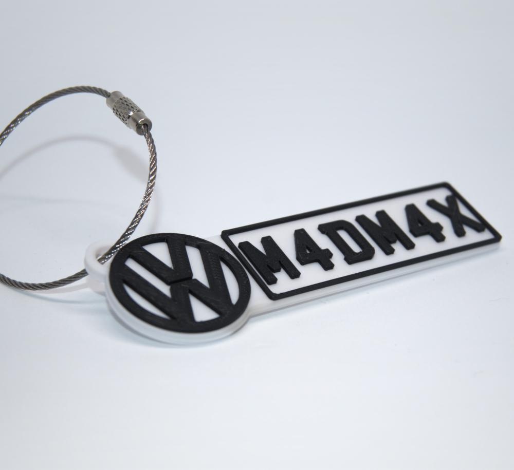 VW Number plate key chain  3d model