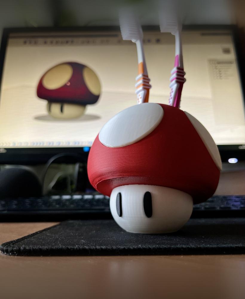 Super Mario Mushroom – Toothbrush Holder 3d model