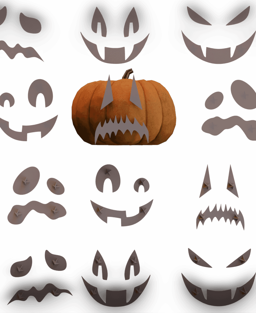 Mr Pumpkin Head Faces 2 3d model