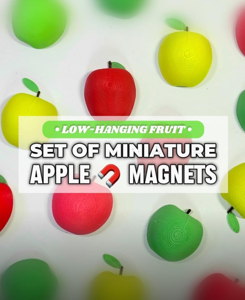 Miniature Apple-Themed Decorative Magnet Set [The 'Low-Hanging Fruit' Collection] 3d model