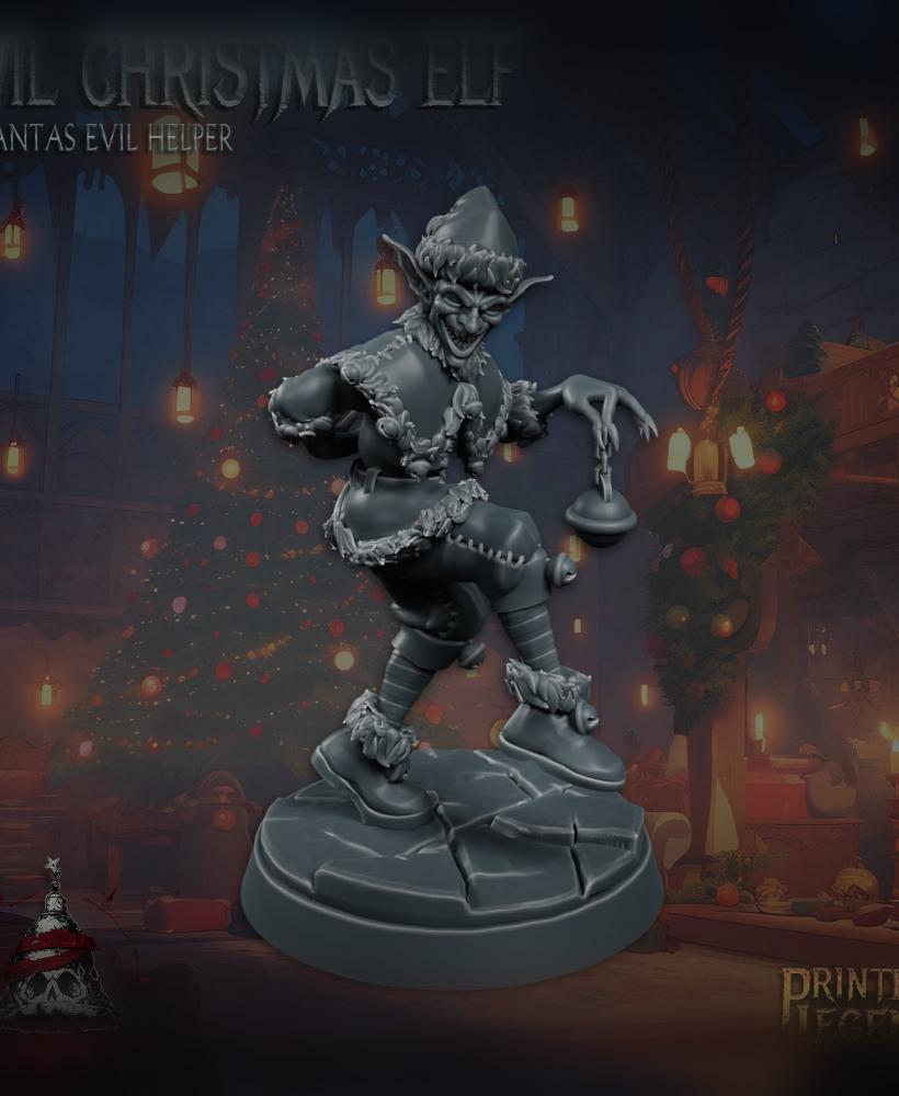 Evil Christmas Elf 01 (25mm Base) 3d model