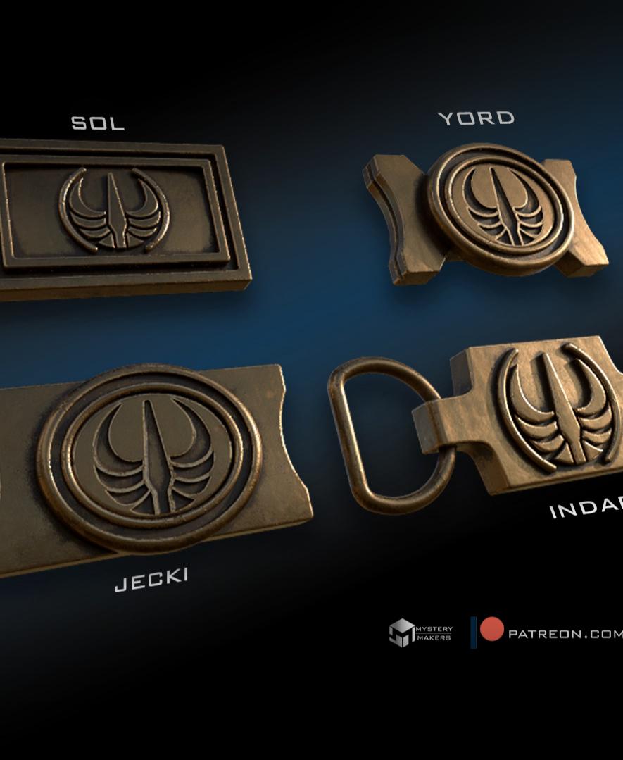 High republic Jedi belt buckles 3d model