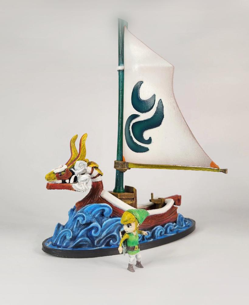 KING OF RED LIONS BOAT WITH LINK FROM ZELDA WIND WAKER 3d model