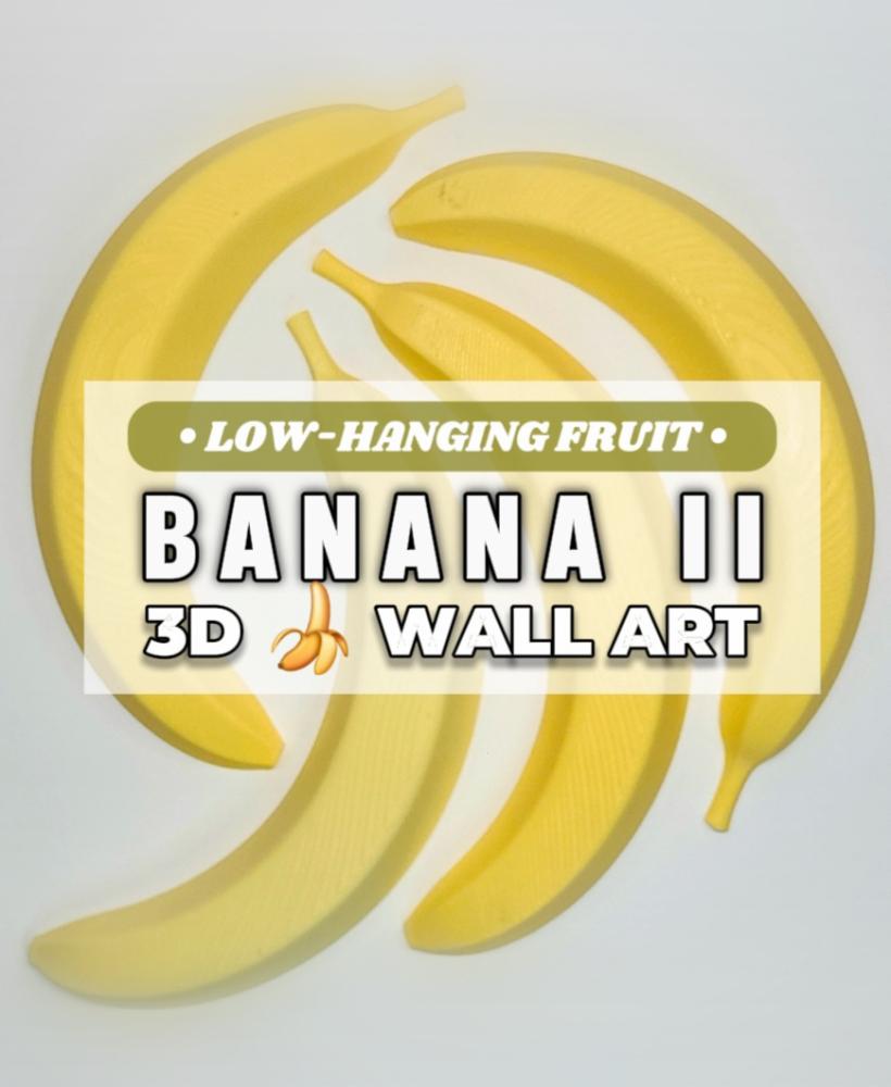 Sliced Banana Halves :: Decorative Pop-Out 3D Wall Art Set [ The 'Low-Hanging Fruit' Collection ] 3d model