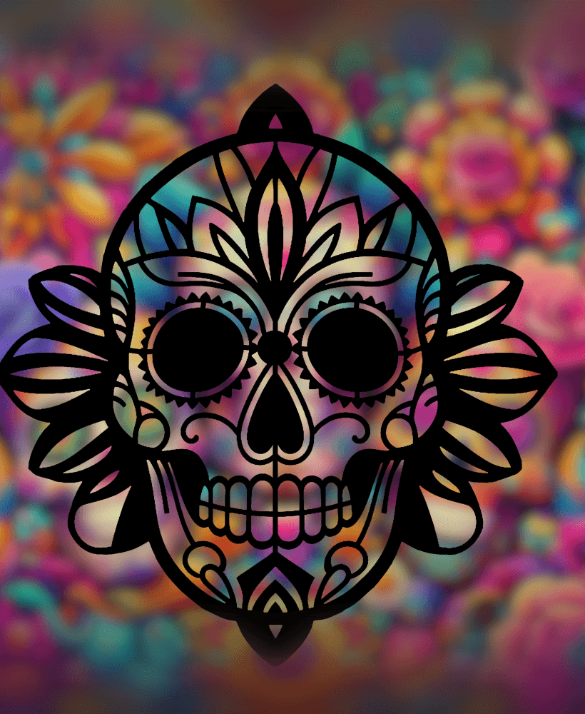 Sugar Skull 2 - 2D Geometric Wall Art 3d model