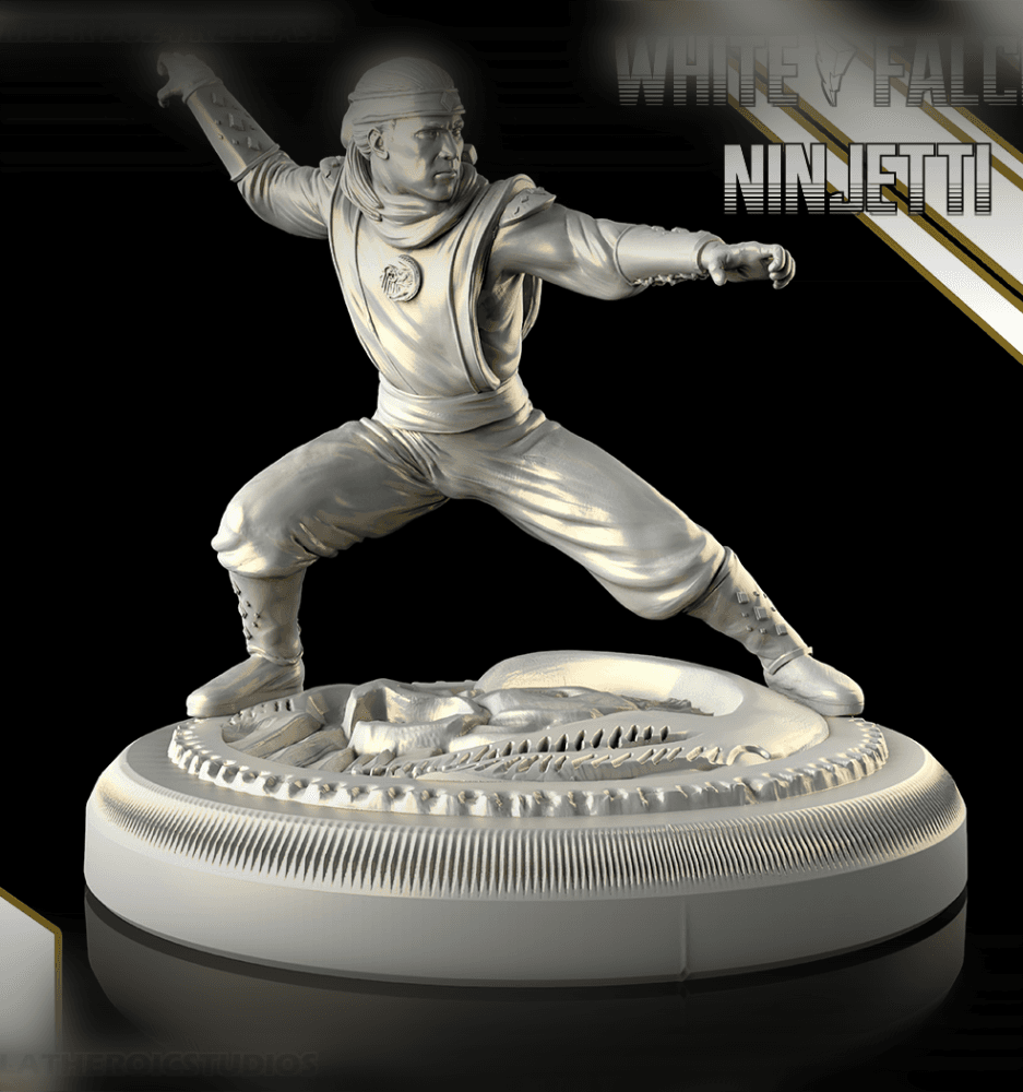 White Ninjetti Ranger Statue 3d model