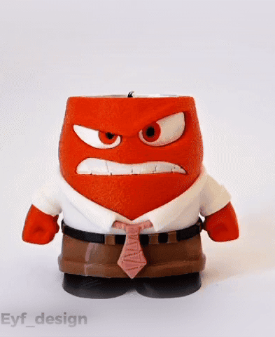 Inside Out Anger with real FIRE (Candle Holder) 3d model