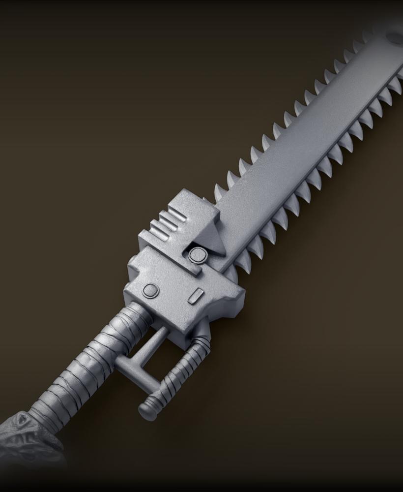 Chainsword 3D Model - Warhammer 40K Cosplay Weapon 3d model