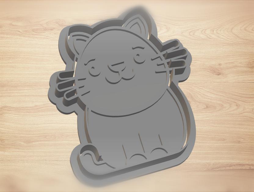 cat - cutter and stamp 3d model