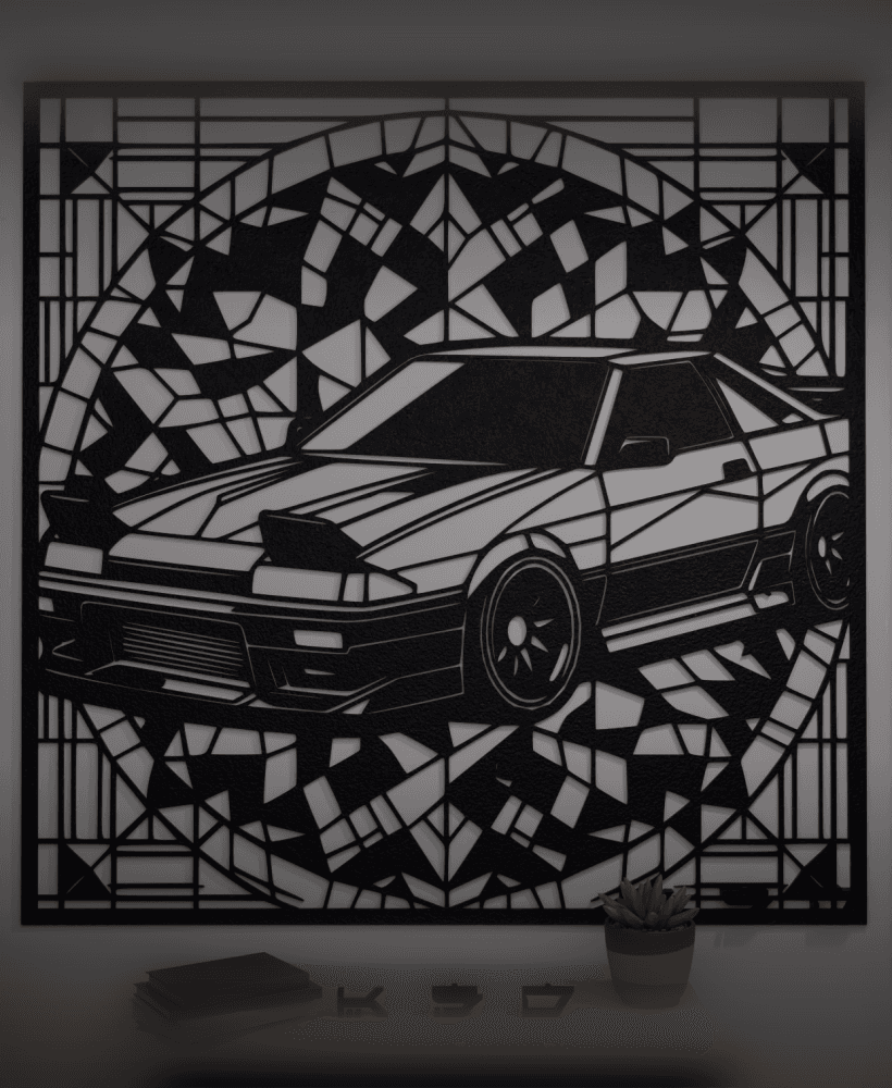 JDM japanese drift king - Inspired by Initial D - Stained Glass Style Wall Art 3d model