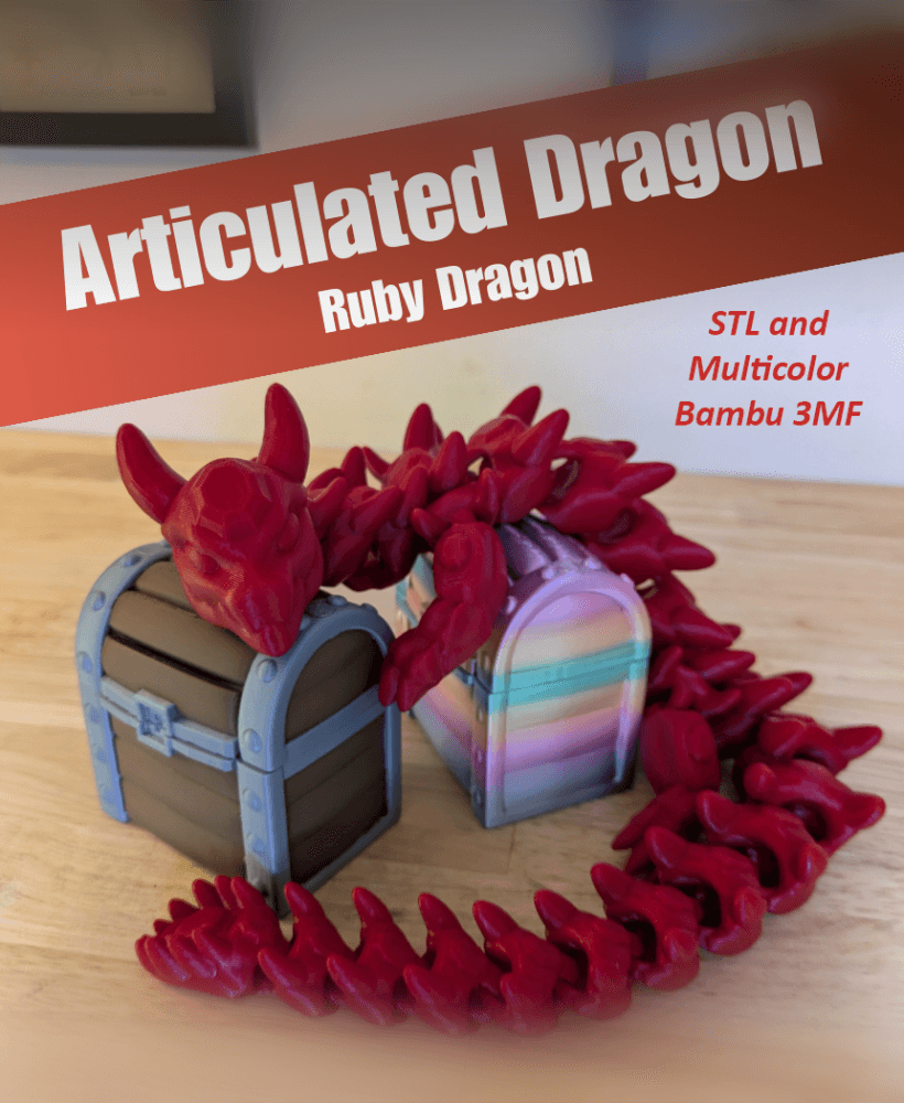 Articulated Dragon - Ruby Dragon 3d model
