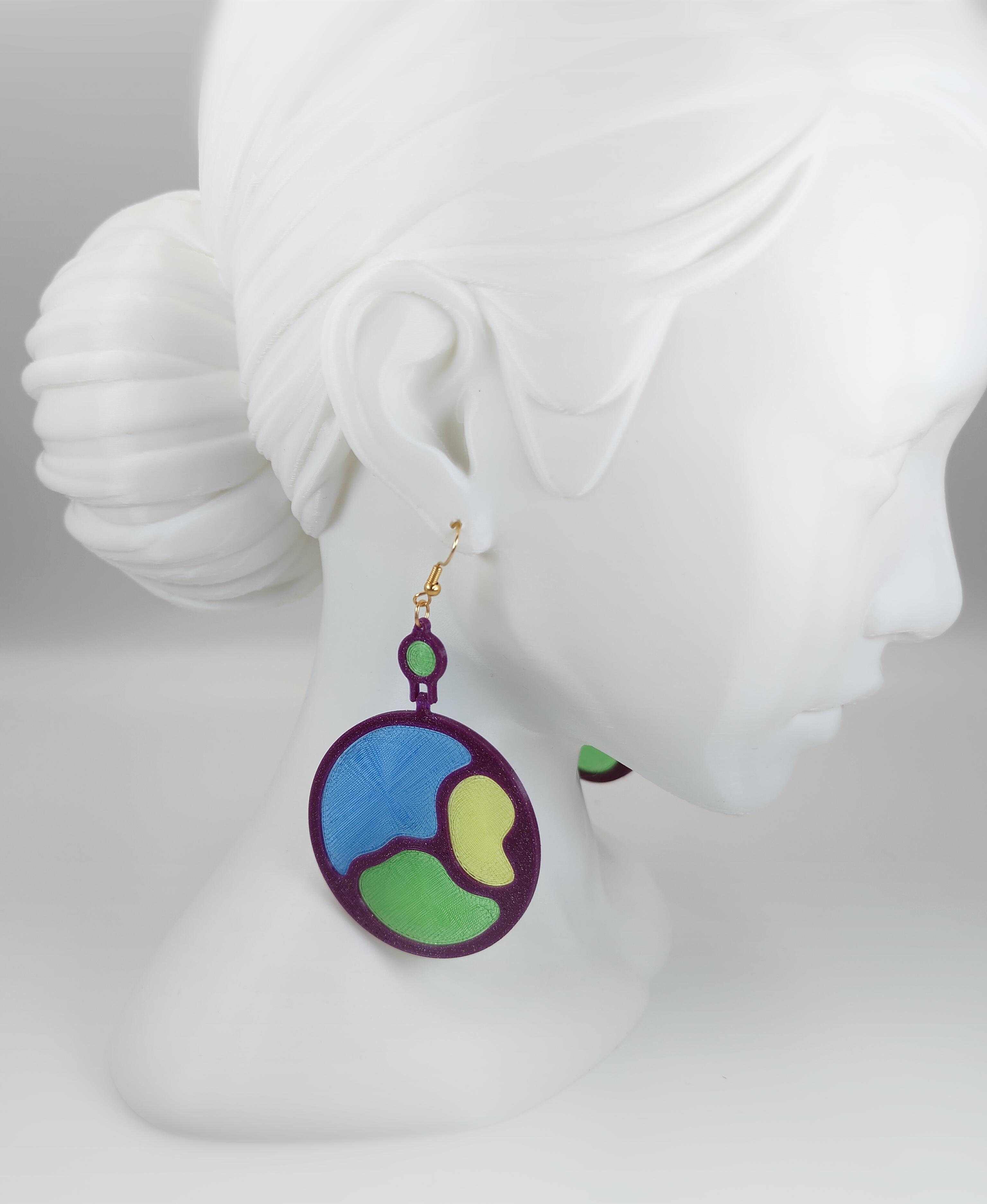 3D Printable Earring - Colors Of The World 3d model