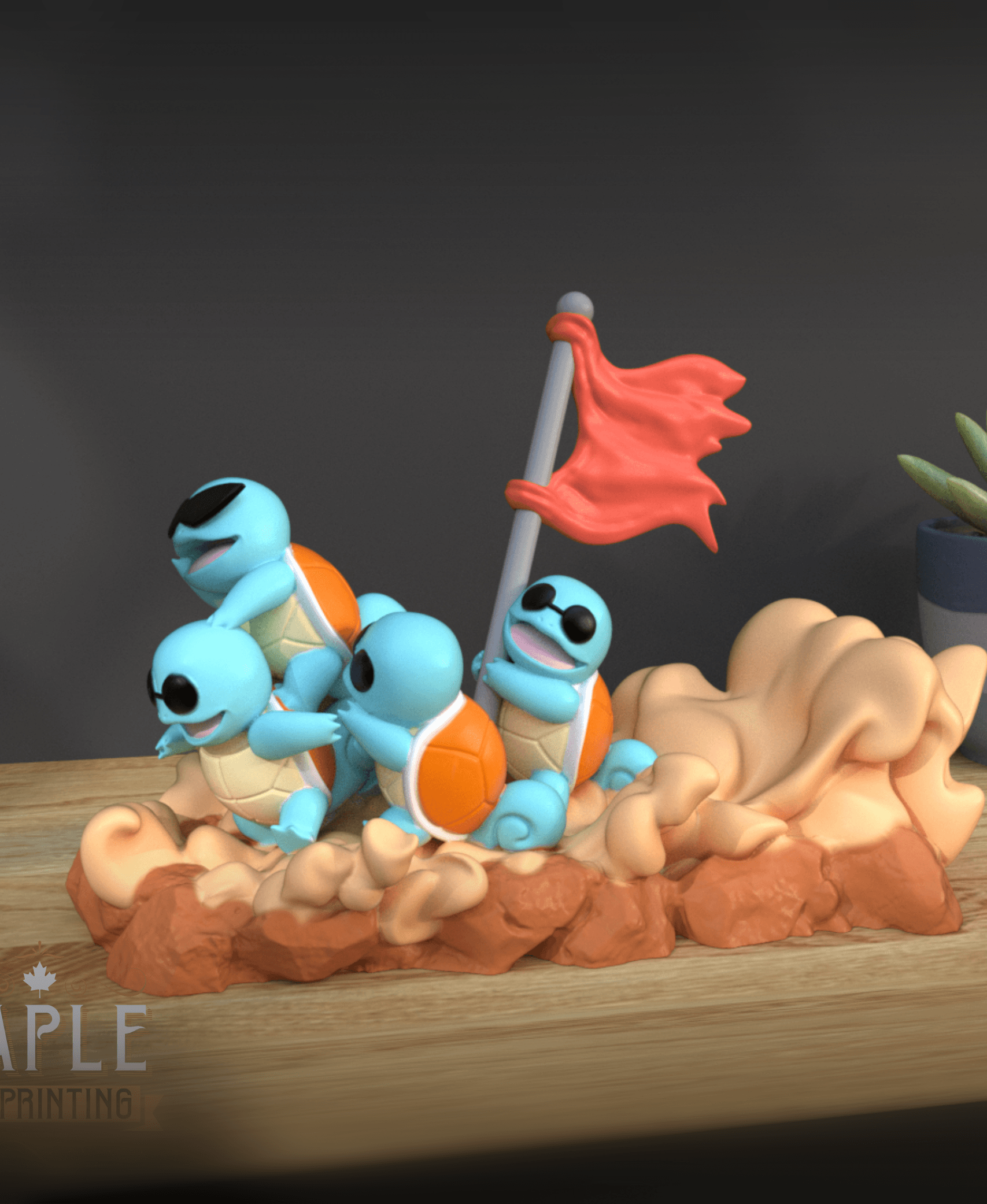 Squirtle Squad - Pokemon - Diorama 3d model