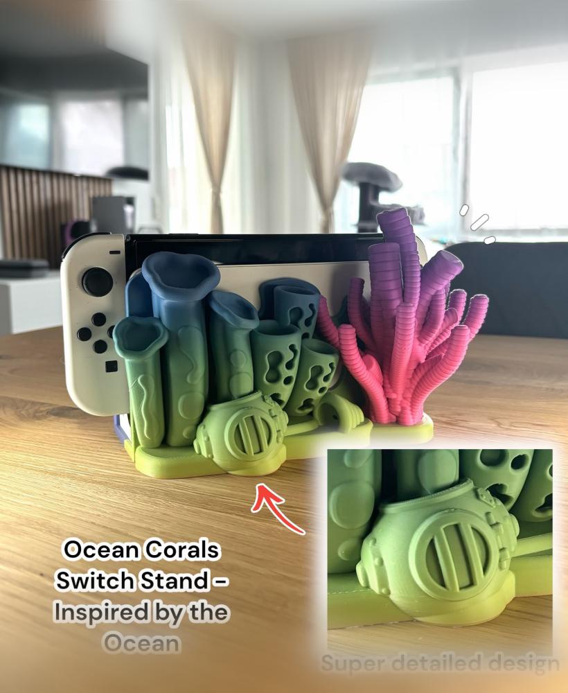 Nintendo Switch Corals Stand - Inspired by the Ocean 3d model