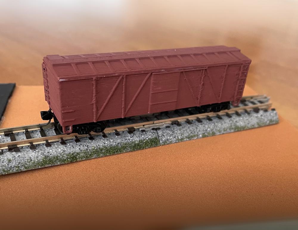 N Scale 40' single-sheathed Fowler boxcar 3d model