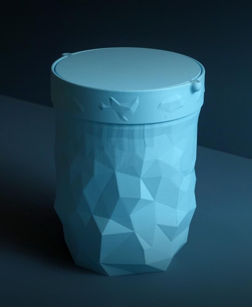 Trash can with swing lid “Glitch” 3d model